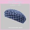 Chic And Classic Women's Beret Cotton Plaid Design For A Timeless Look