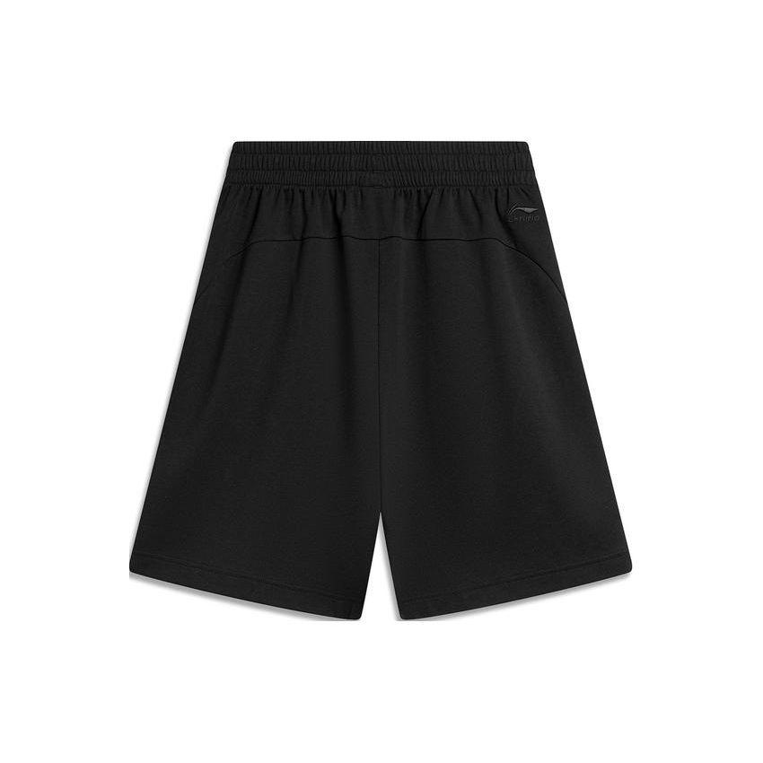 Li Ning Sports Lifestyle Series Letter Print Ice Feel Moisture Wicking Loose Fit Sports Shorts Men Shorts Black AKSU229-1