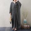 Women Plus Size Spring Floral Print Long Dress Vintage Casual Oversize Maxi Loose Basic Long Sleeve