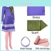 Fantasia Cosplay Scooby-doo Para Mulheres Vestido Poliéster Vibrante da Daphne