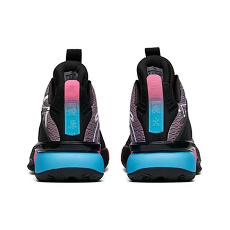 New ANTA Basketball Shoes Men Mid Top Black/Pink/Blue 112131605S-1
