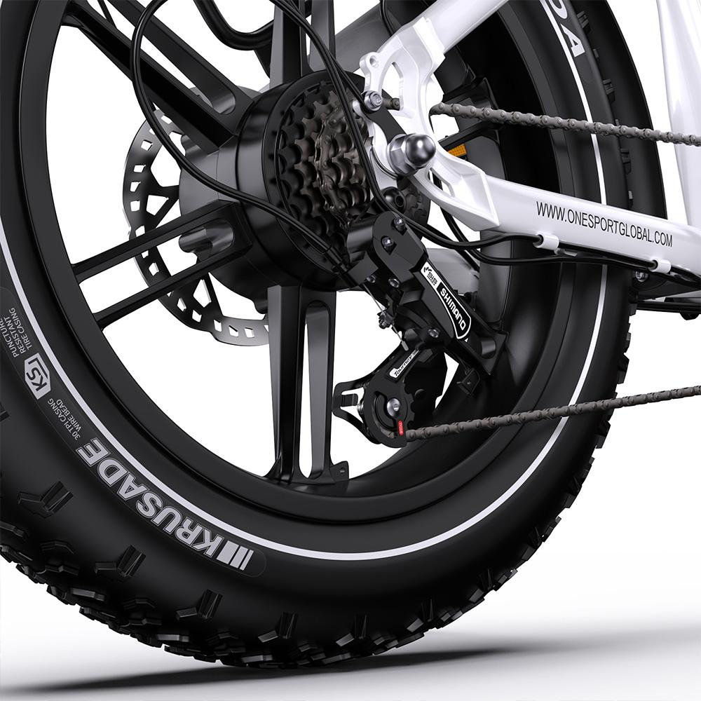 Elektrisches Fahrrad All Terrain Onesport 20" Fat Tire 48V 18AH Erwachsenen E-Bike 500W Motor Verbindung APP Shimano 7-Gang Doppelscheibenbremse OT08