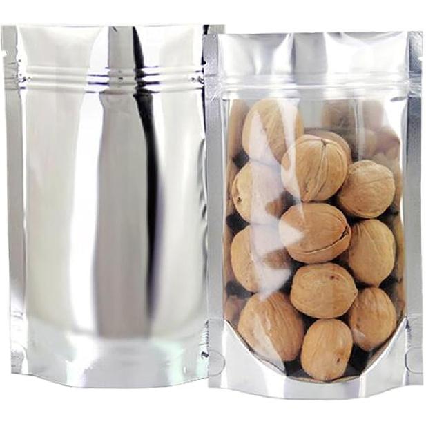 Resealable Zip Mylar Bag Food Storage Aluminum Foil Bags Smell Proof Pouches 5.5x7.9  100pcs 3.9x5.9in