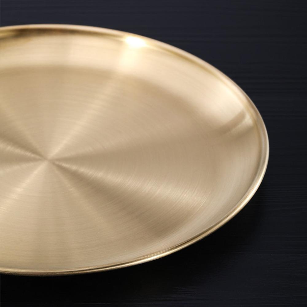 Thickened Dinner Plate Rustless Steel Steel Tray Dishwasher Food Plate  Dining Meal Serving
