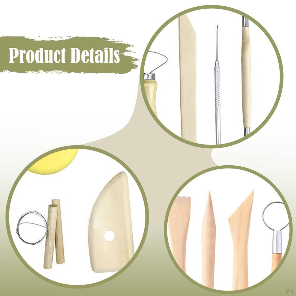 13x Clay Sculpting Tools Professional DIY Crafts Portable for Beginners Kit Shaping