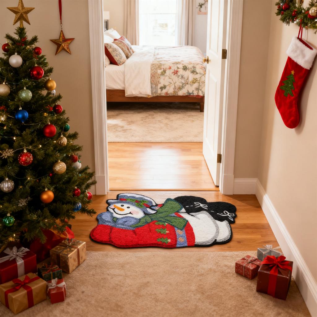 Christmas Bathroom Floor Mat Bathroom Carpet Non- Floor Mat Suitable For Bathroom Bathtub Kitchen Absorbent Cute Carpet