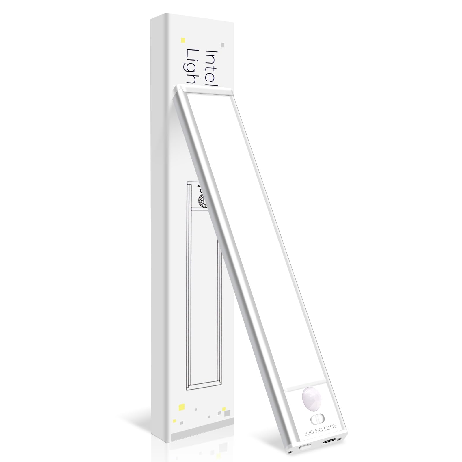 

Светодиодный ночник с датчиком движения Aobthurn, перезаряжаемый через Type-C, 3 регулировки цвета, плавная регулировка яркости, магнитное крепление, ультратонкий 20 см (3 Цвет