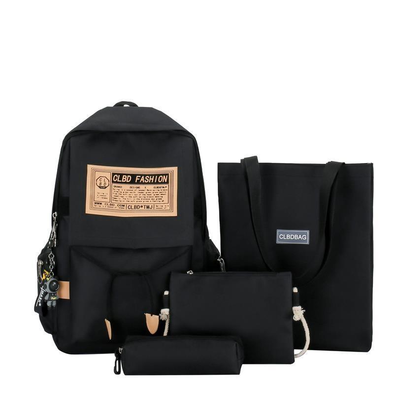Backpack Pattern Letter Stylish Street Style Men Nylon High Schoolbag Capacity