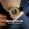 Men's Quartz Watch with Rotatable Bezel, Colored Diamond Inlaid Calendar Watch, Waterproof Night Light Men's Business Watch, Holiday Gift