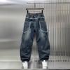 New 2026 thickened men's jeans, loose straight casual wide-leg pants