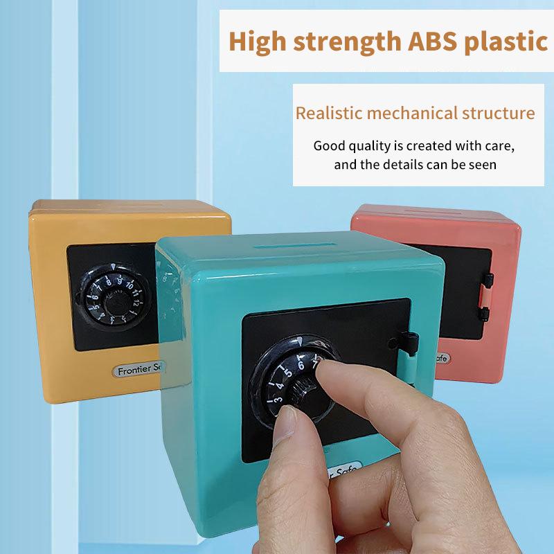 Mini Bank Money Box Retro Atm Rotating Password Cash Coins Saving Box Bank Safe Box Automatic Deposit Banknote Christmas Gift