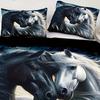 2/3pcs Digital Printed Duvet Cover, Black And White Horse Bedding, Soft And Comfortable Duvet Cover Set Suitable For Bedrooms