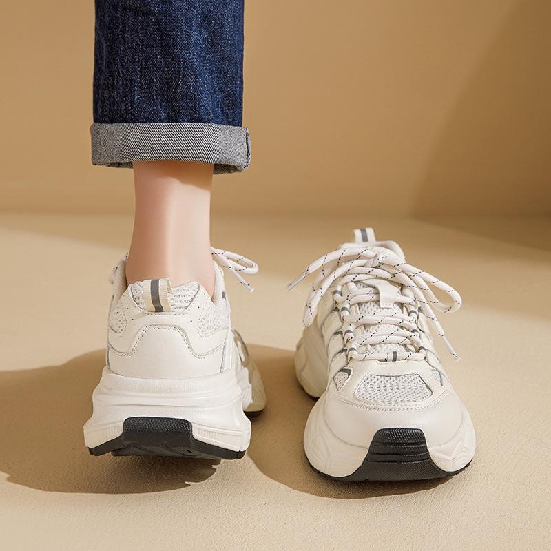 Augustine Mesh Dad Shoes Women 2025 New Summer Casual Platform Sports Shoes Lightweight Student White Shoes