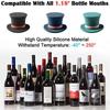 Creative Hat Shape Silicone Wine Bottle Stoppers Leak Wine Bottle Cap Fresh Keeping Sealers Beer Champagne Closures For Bar Tool