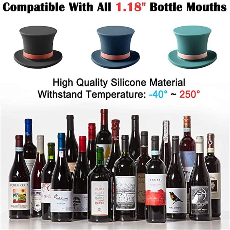 Creative Hat Shape Silicone Wine Bottle Stoppers Leak Wine Bottle Cap Fresh Keeping Sealers Beer Champagne Closures For Bar Tool