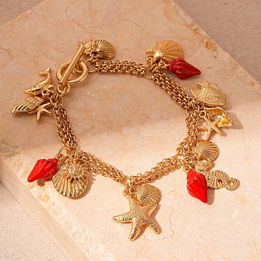 Seaside Vacation Wind Starfish Ocean Series Silver Needle Earrings Summer Personality Temperament Necklace Bracelet Earrings