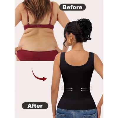 Support Seamless Tummy Control Top | Breathable Rib- Design No Paddink Support Shaping