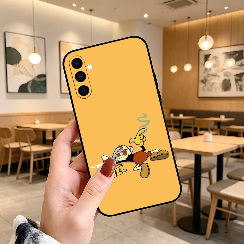 P-Popular C-Cuphead Game Phone Case For Samsung Galaxy A73,A72,A71,A70,A53,A52,A51,Soft Silicone Black Cover Samsung a11