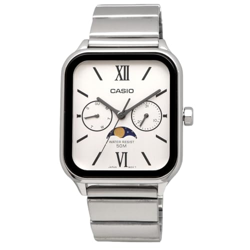 CASIO Standart Ay Fazlı Analog Erkek Kol Saati MTP-M305D-7A2V Metal Kordon Gümüş Yurt Dışı Model