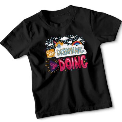 Stop Dreaming Start Doing Positive Quote Kids T-Shirt Unicorn Motivational Tee