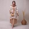 2024 Fall Women's Lantern Sleeve Swing Dress with Mesh Outerwear Set