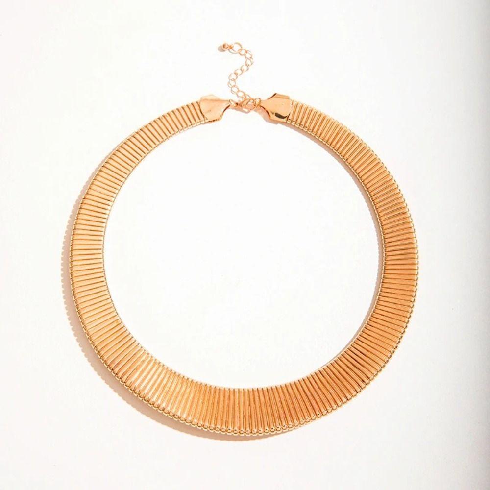 Vintage Chunky Choker Necklace Metal Chain Exaggerated Collarbone Chain  Girls