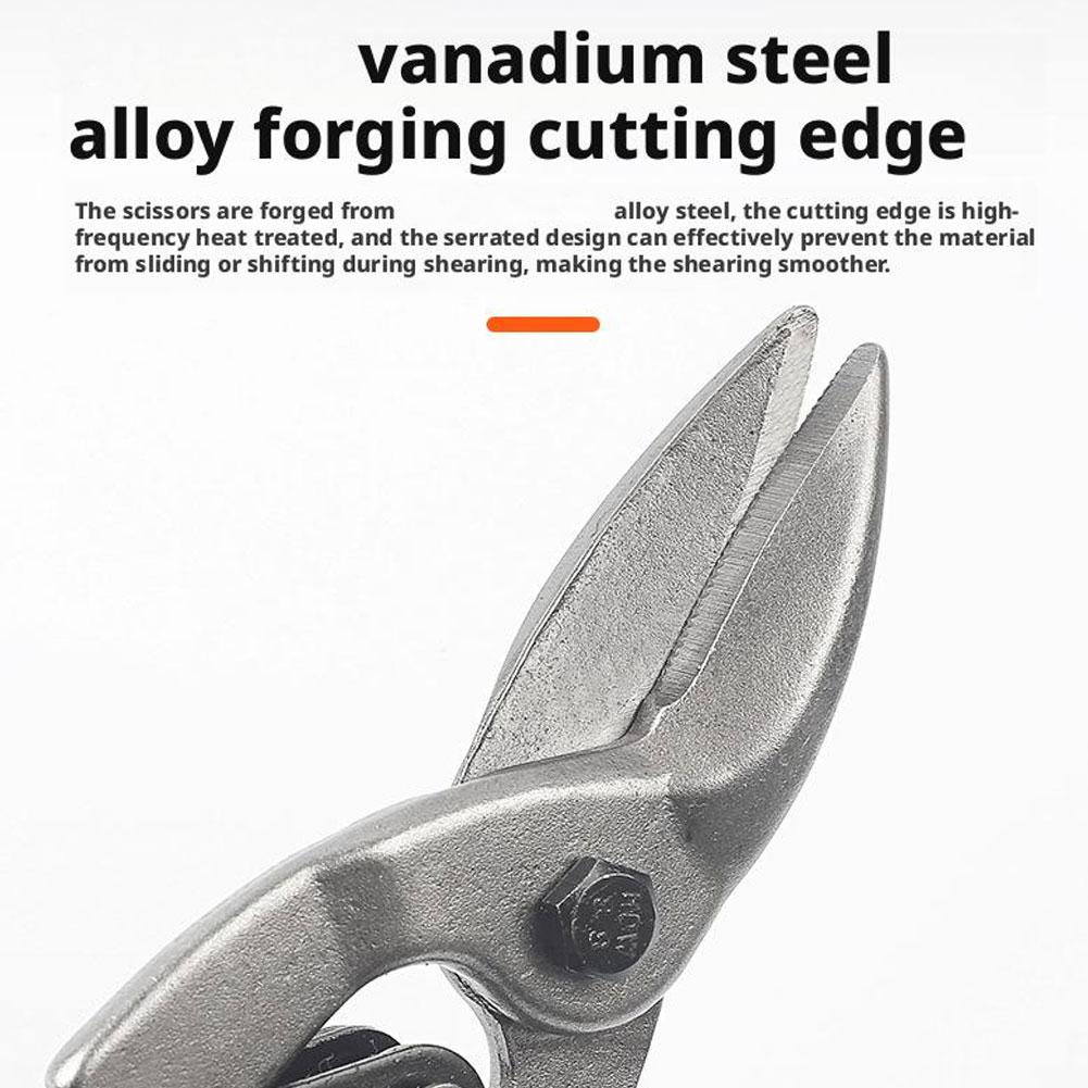 1Pc Multifunctional Iron Sheet Scissor Aviation Tin Snips Heavy Duty Chrome Vanadium Steel Metal Cutter Shears For Cutting Sheet