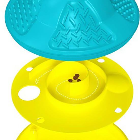 Dog Chew Toy Flying Saucer Pet Treat Dispenser Puzzle Toy Bite-Resistant Interactive Feeding Puppy Enrichment Toy for Indoor Dogs Training