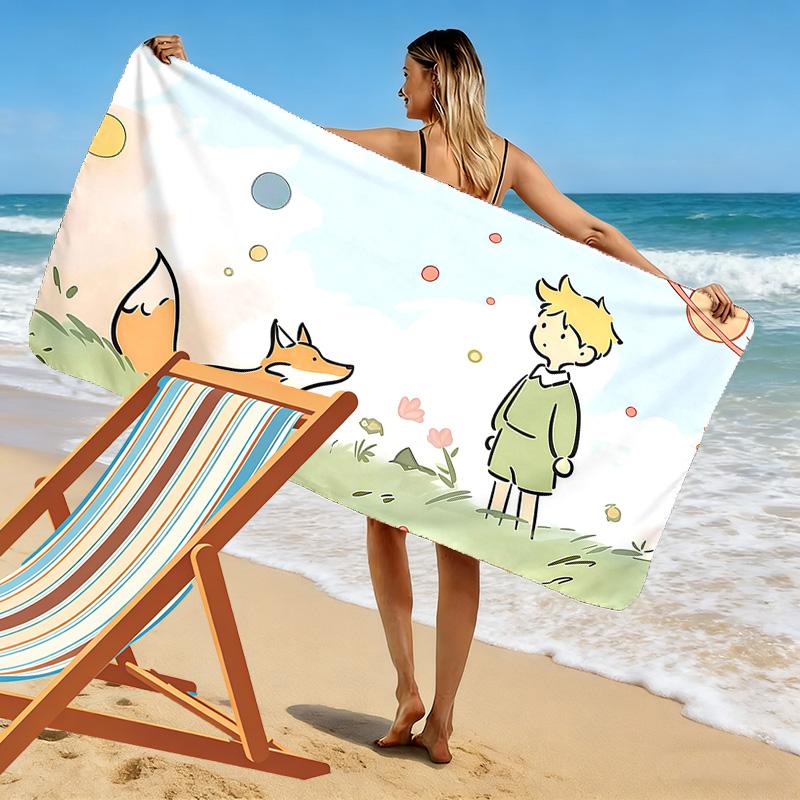 The Little Prince Print Beach Towel, Large Soft Quick Dry Towel for Beach Camping Swimming