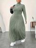 Plus Size High Neck Dress - Autumn/Winter European & American Style for Women
