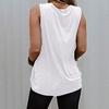 Womens Ladies Summer Sunflower Pattern Loose Round Neck Sleeveless T-shirt
