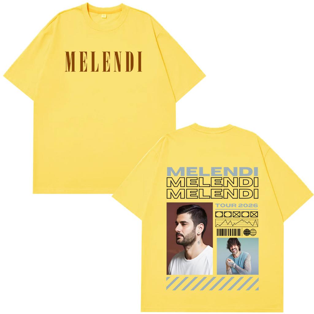 Rapper Melendi Album 2026 Tour Print Tshirt Unisex Unisex Fashion Hip Hop Pop Music Tshirts Casual Cotton Short Sleeve T Shirts
