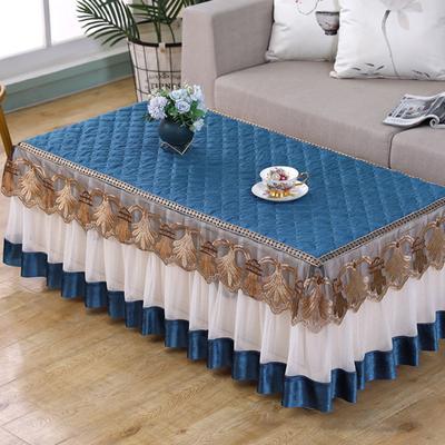 Mantel de mesa de centro con borde de encaje pastoral, grueso, a prueba de polvo, antideslizante, para mesa de centro, para boda, sala de estar, mantel decorativo