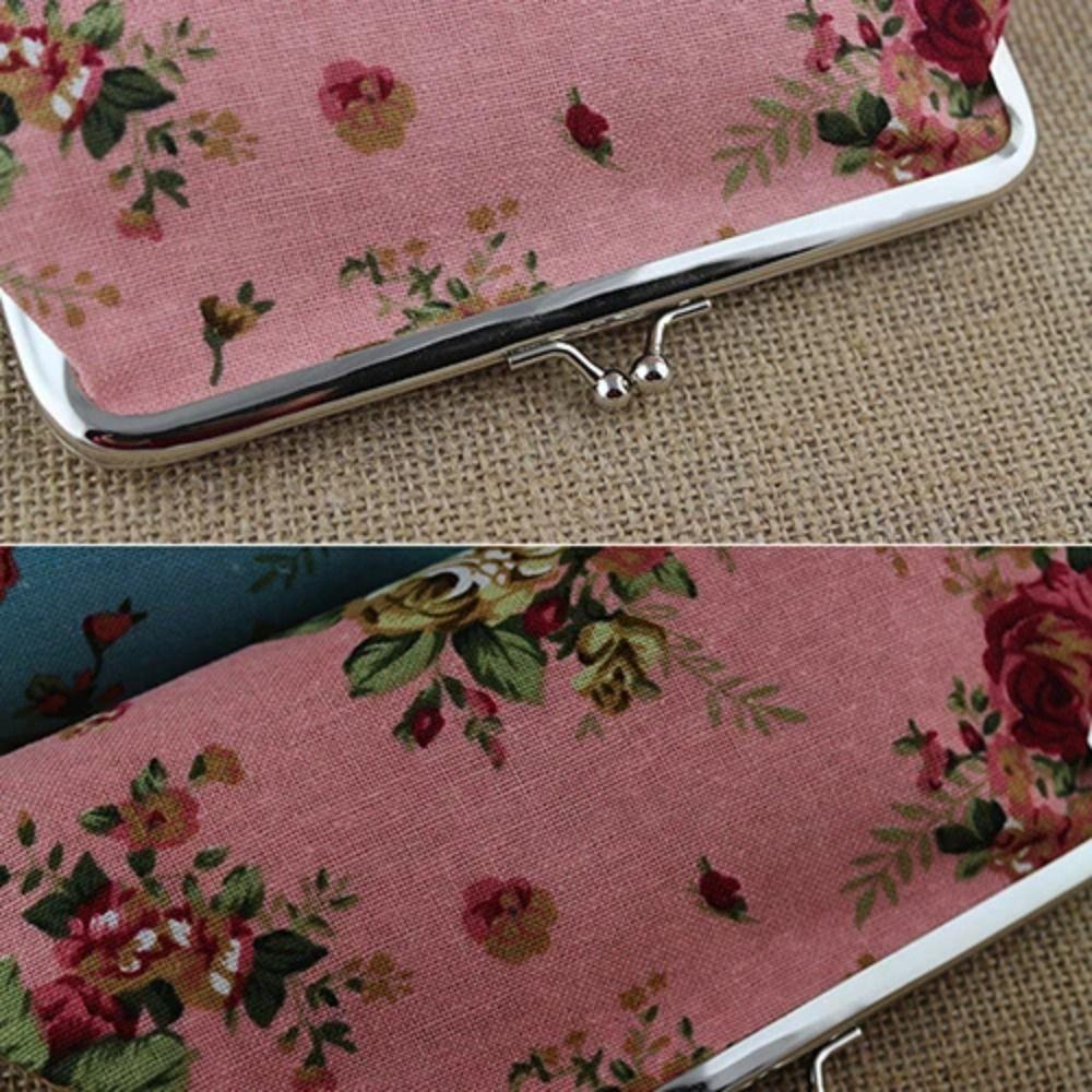 Floral Long Kiss Lock Wallet Retro Money Clutch Bag Creative Coin Purse  Outdoor