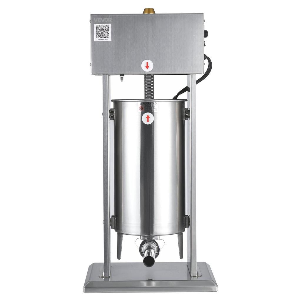 Electric Sausage Stuffer, 33 LBS / 15 L Vertical Meat Stuffer, Stepless Speed Control and Foot Pedal, Stainless Steel Heavy Duty Sausage Filler with 4