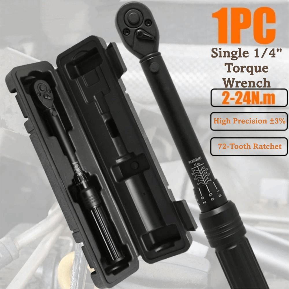 2-24N.M Torque Wrench Square Drive 1/4” Drive Pro Torque Wrench Premium Quality Professional Grade Professional Wrench