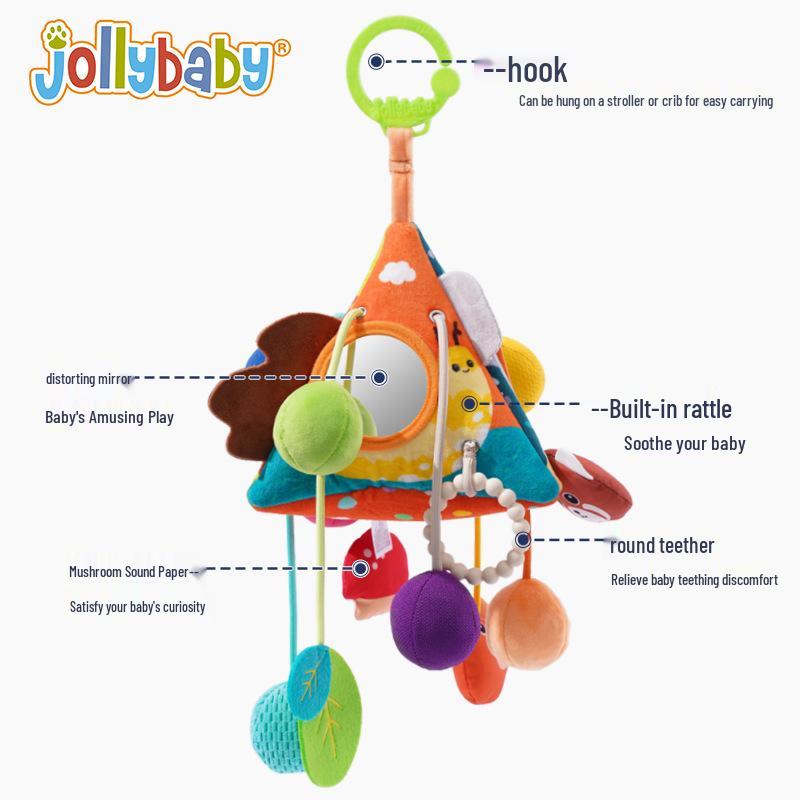 Jollybaby Krippenmobile & Beißring Zugschnur-Spielzeug