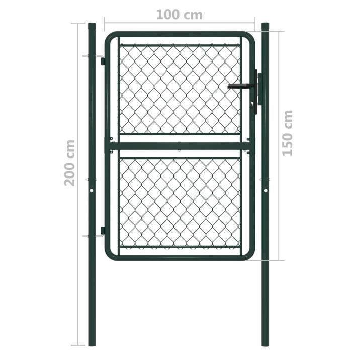 VidaXL Steel Gate 100 X 150 Cm Green