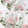 100 x 150 cm chinesische Farbverlauf-Stickerei Lotus Spitze weicher Stoff DIY Hanfu Shirts Puppentuch DIY Nähen Handwerk Organza Tüll Stoff