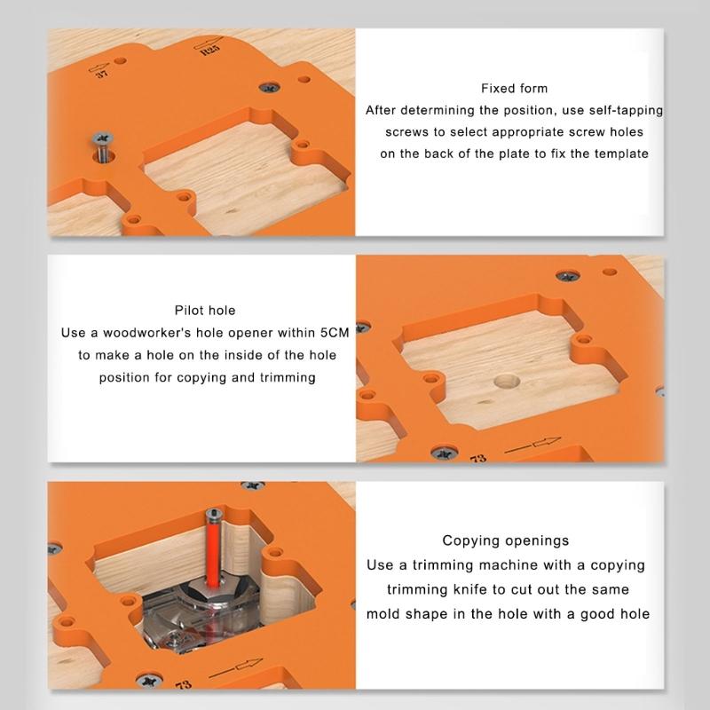 Sturdy Engineering Plastic Switches Template Portable Accessory for Woodworking with Routers Jig Drilling and Profilings