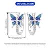 S925 Silver Dreamy Blue Butterfly Earrings Hoop Earrings Women Jewelry Trendy Anniversary Gifts