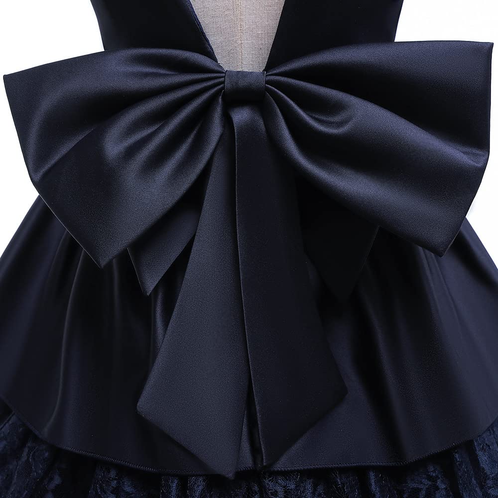 LIANFOR School Entrance Piano Floral Ribbon Antique Lace Size Children's Dress, Wedding, Recital, Shichi-Go-San, Ceremony, Formal, Recital, Girl's