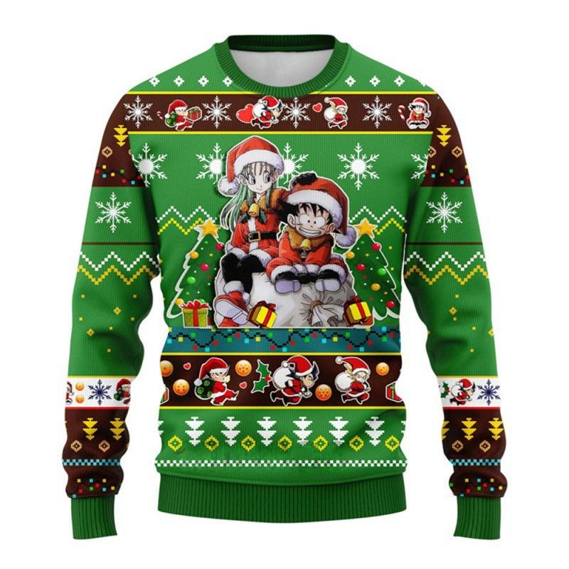 Demon Slayer 3D Print Casual Base Layer Shirt Christmas Loose Crew Neck Sweatshirt 0054