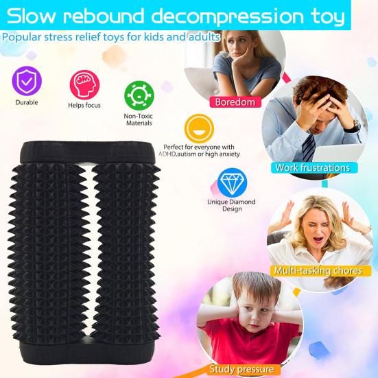 Handheld Fidget Toy Little Ouchies 3D Printed Spiky Roller Portable Stress Relief Sensory Toy for Anxiety Relief Teens Adults Gifts