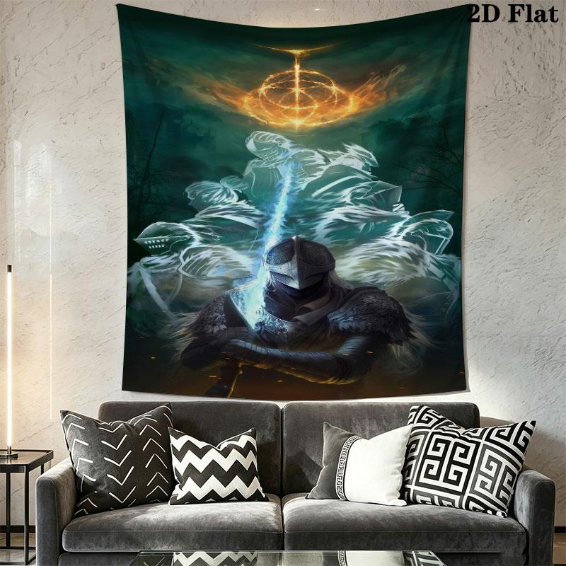Elden Ring Might Wall Hanging Printed Fabric Blanket Decorative Tapestries for Bedroom Living Room Home Decor