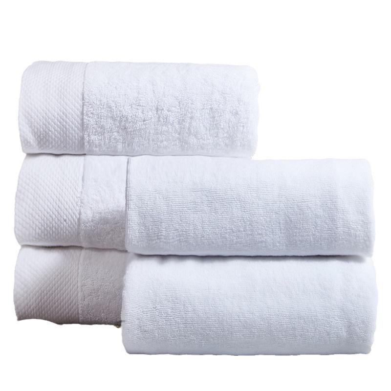 White Pure Cotton Hotel Towel: Soft, Absorbent, Durable, Embroidery-Friendly for Spa & Salon Use