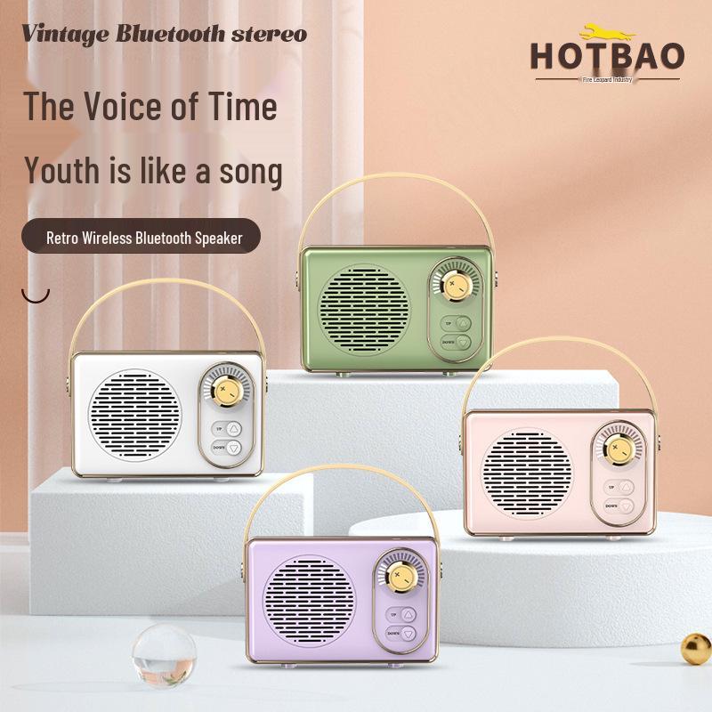 Mini Retro Style Portable Bluetooth Outdoor Speaker