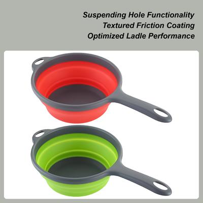 1400ml Folding Long Handle Scoop 13.8 Inch Bath Ladle Shower Cleaning Folding Spoon Small Shower Bucket Basin Flushing Cup