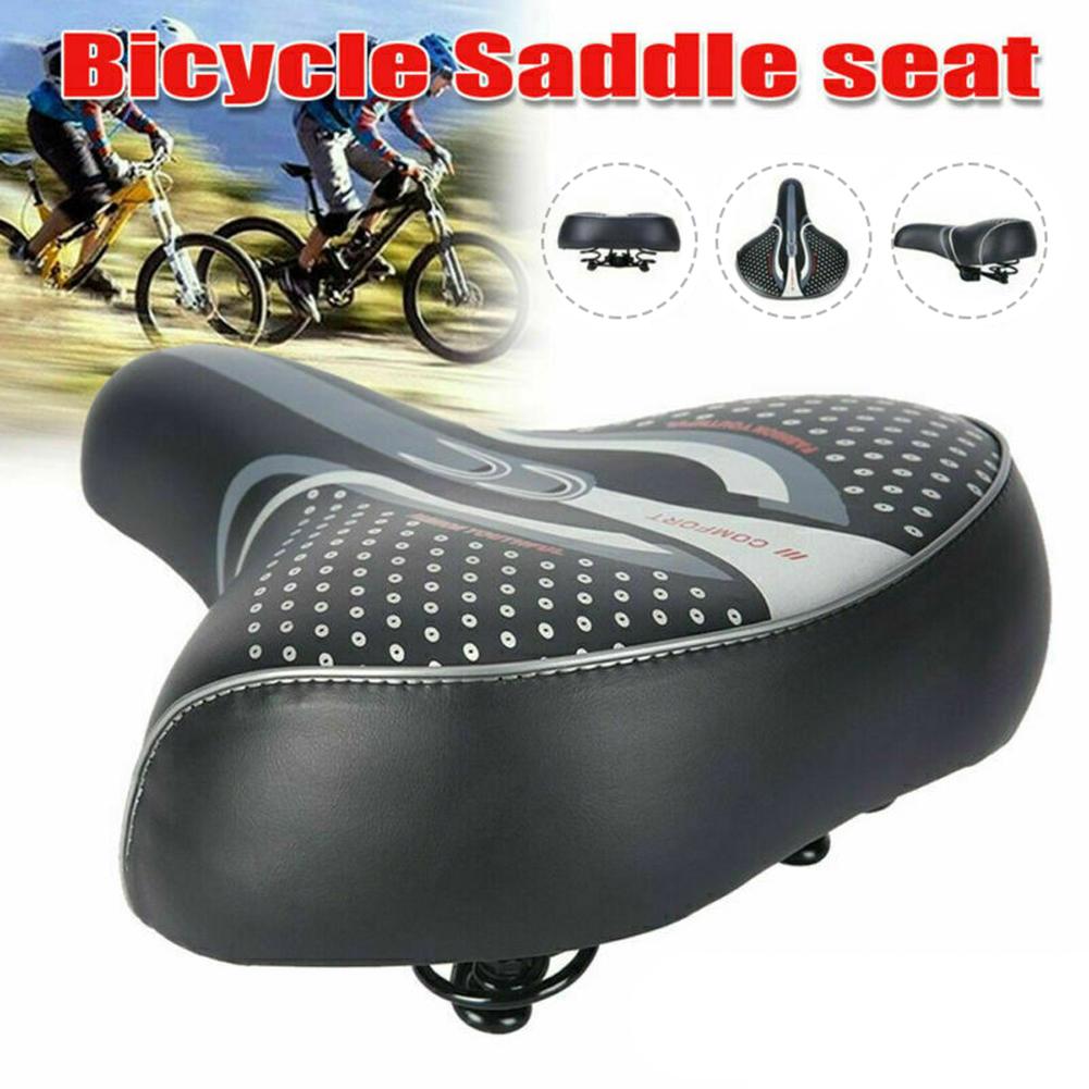 Extra Wide Bike Seat Saddles Comfort Electric Bike Suspension Shock Absorbing Soft Cycling Saddle Road Bike Painless Seat Cover