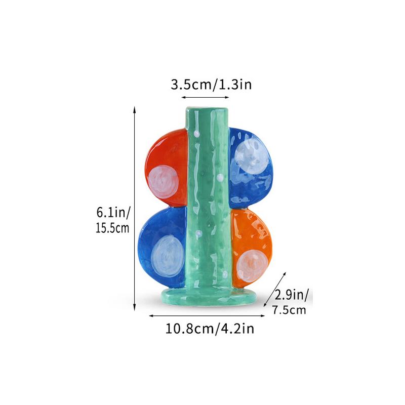 Cartoon Painted Ceramic Vase Lovely Small Plant Pots Table Decoration Flowers Arrangement Floral Vases Room Aesthetic Decor